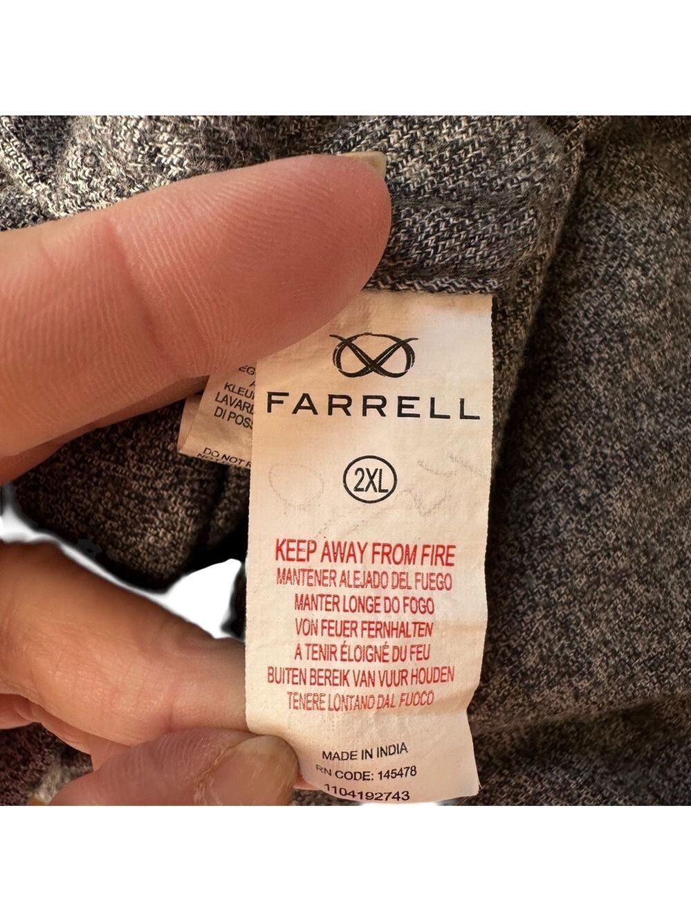 Farrell Flannel Shirt XXL Grey Button Up Long Sleeve Heritagecore Soft Warm - Picture 12 of 15